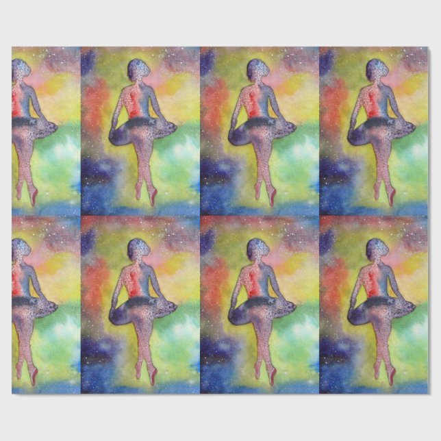 Ballet Space Art Glossy Wrapping Paper (Flat)