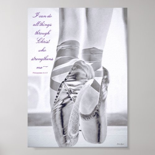 Ballet Strength in Christ Poster 5x7 custom art