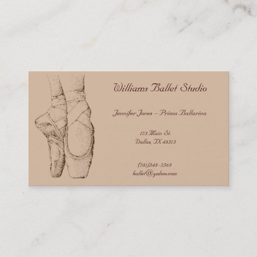 Customizable Ballet Studio Business Card