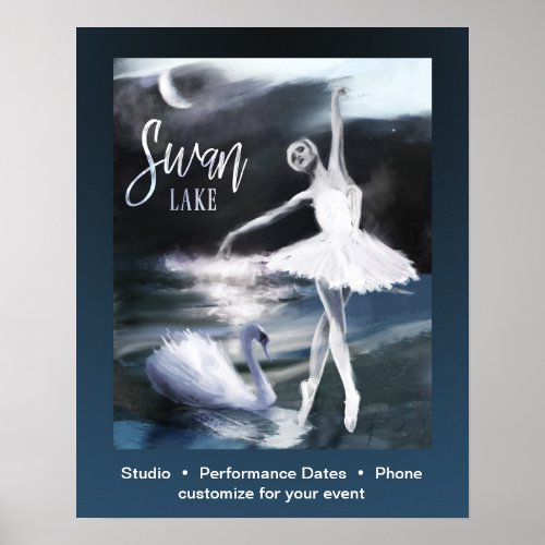 Ballet Swan Lake Dance Custom Performance Poster