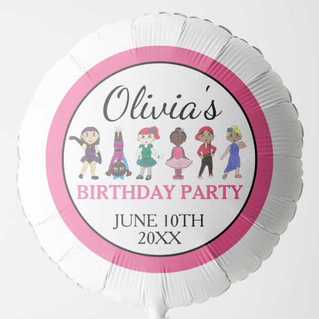 Ballet Tap Jazz Acro Lyrical Dancer Birthday Party Balloon (Front)
