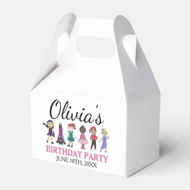 Ballet Tap Jazz Acro Lyrical Dancer Birthday Party Favor Boxes (Front Side)