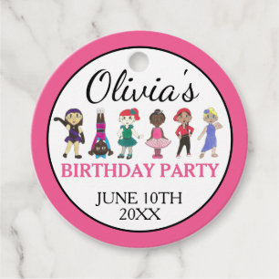 Ballet Tap Jazz Acro Lyrical Dancer Birthday Party Favor Tags