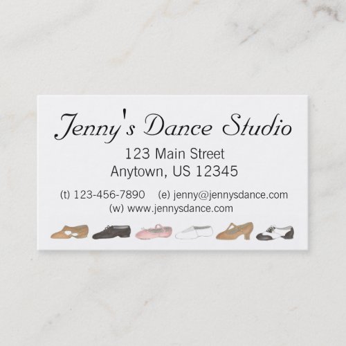 Ballet Tap Jazz Lyrical Acro Dance Teacher Studio Business Card