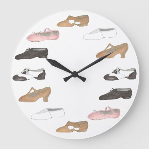 Ballet Tap Jazz Lyrical Acro Shoes Dance Studio Large Clock