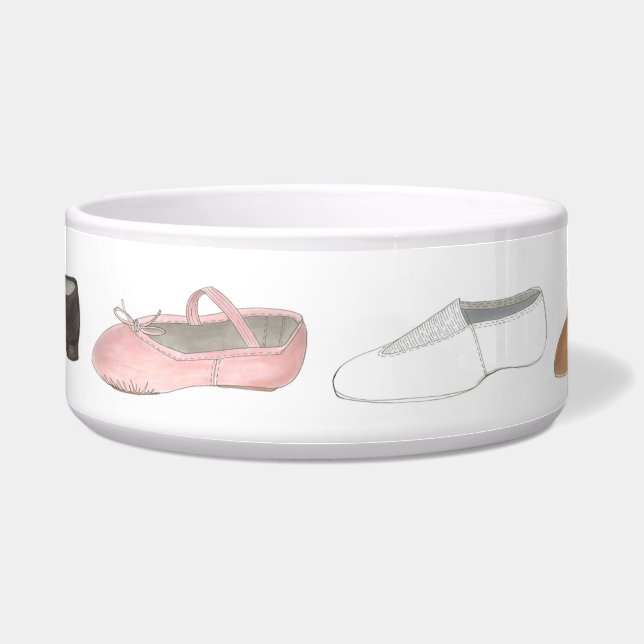 Ballet Tap Jazz Lyrical Dance Shoe Dancer Dog Bowl (Front)