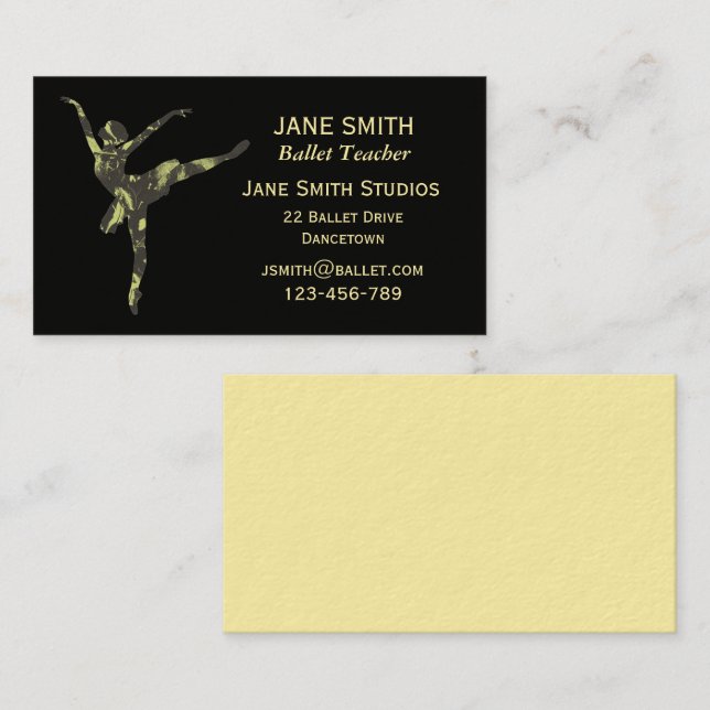 Ballet teacher dance teacher dance studio business business card (Front/Back)