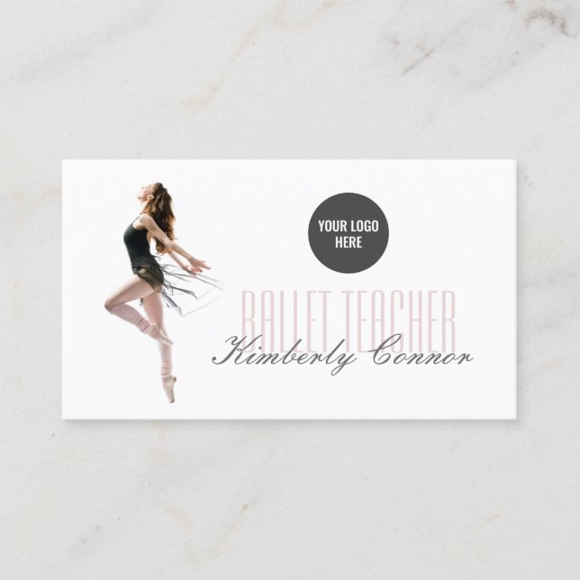 Ballet Teacher Dancing Lady Business Card (Front)
