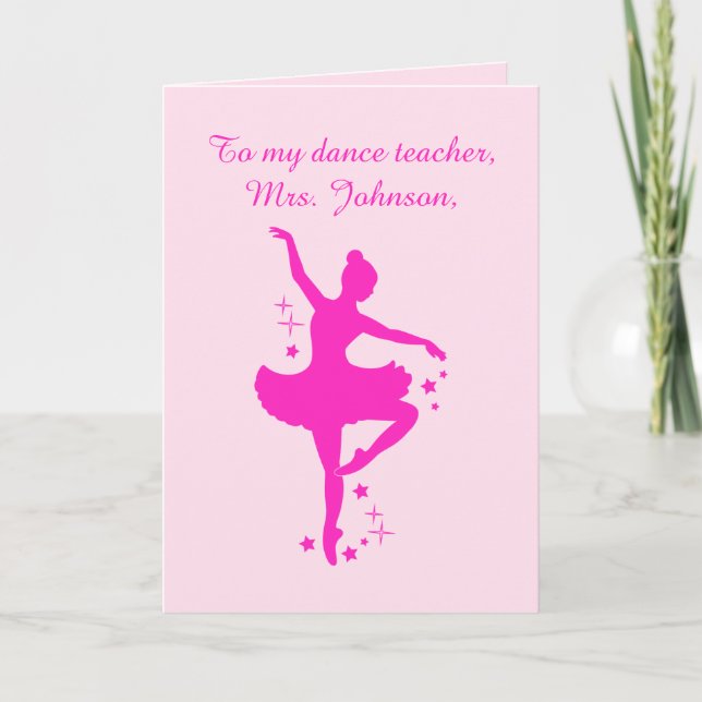 Ballet Teacher Thank You Dancer with Stars (Front)