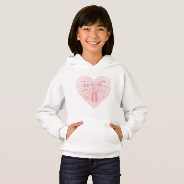Ballet Terms Heart Hoodie (Front Full)