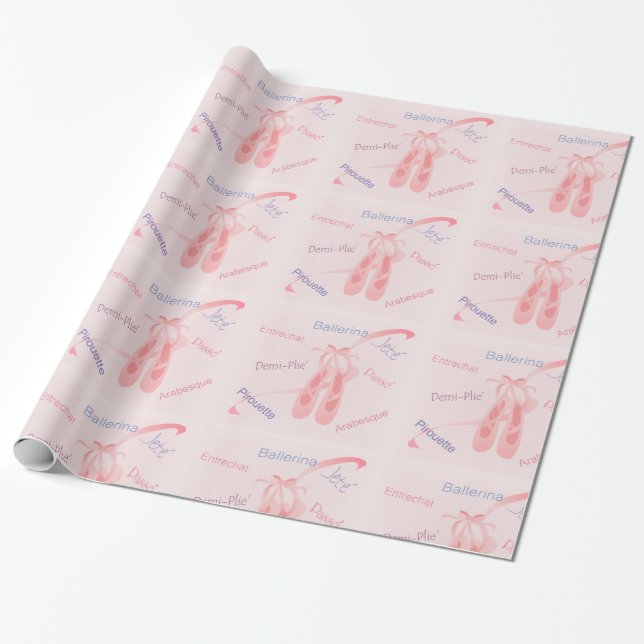 Ballet Terms Wrapping Paper (Unrolled)