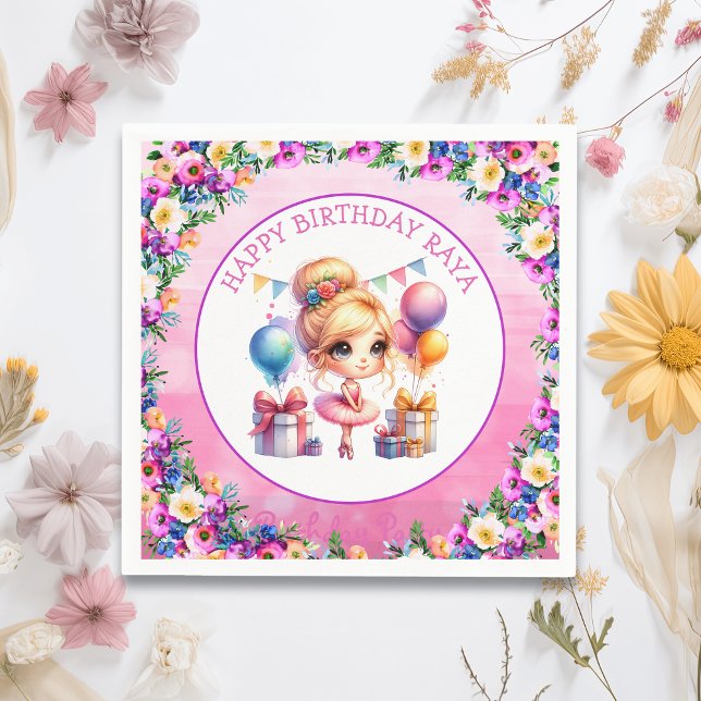 Ballet Themed Girl's Birthday Party Napkins (Creator Uploaded)