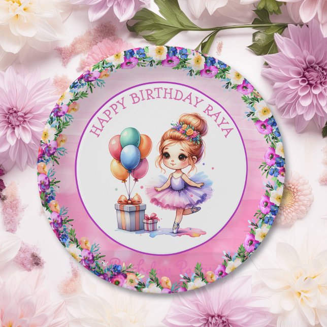 Ballet Themed Girl's Birthday Party Paper Plates (Creator Uploaded)