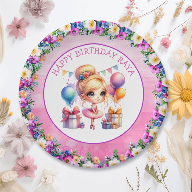 Ballet Themed Girl's Birthday Party Paper Plates (Creator Uploaded)