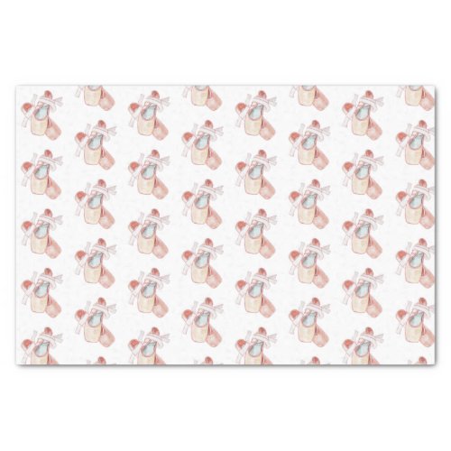 Ballet Toe Shoes Art Dancer Pink Patterned Tissue Paper