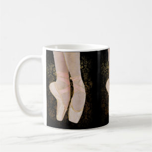 Ballet Toe Shoes - Black Pink Gold Coffee Mug