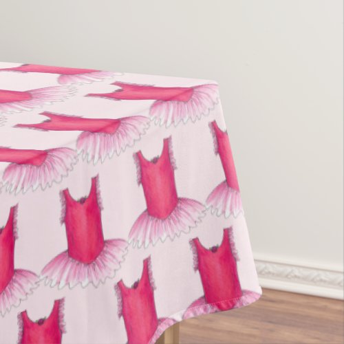 Ballet Tutu Ballerina Dance Costume Pretty Pink Tablecloth