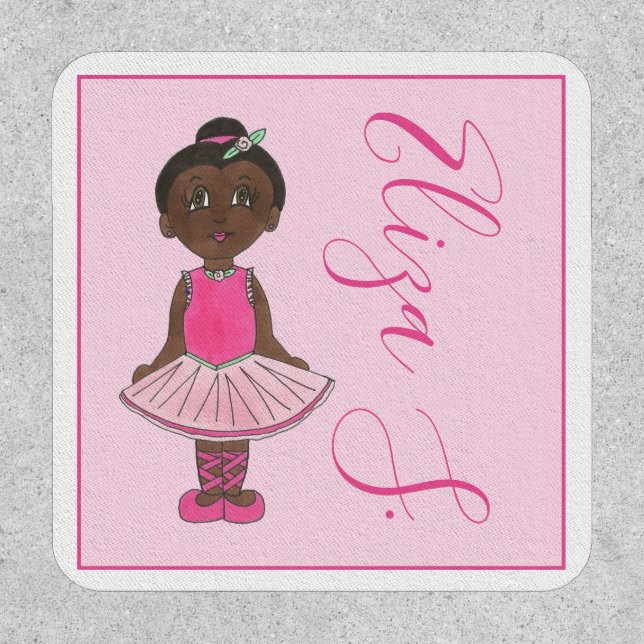 Ballet Tutu Pink Ballerina Dance Recital Girl Patch (Front)