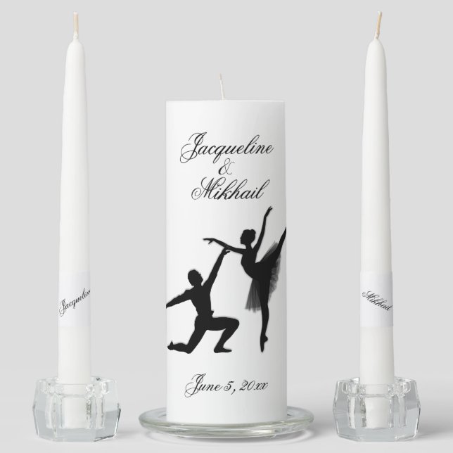 Ballet Two Become One Unity Candle Set (Front)