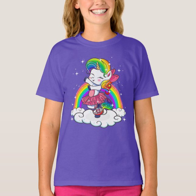 Ballet Unicorn Ballerina Dance T-Shirt (Front)