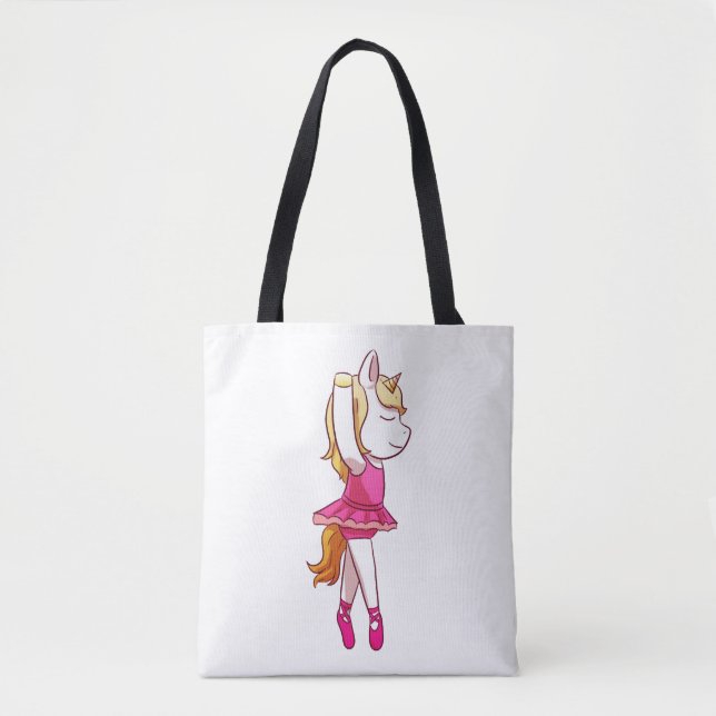Ballet Unicorn Ballerina Unicorn Tote Bag (Front)