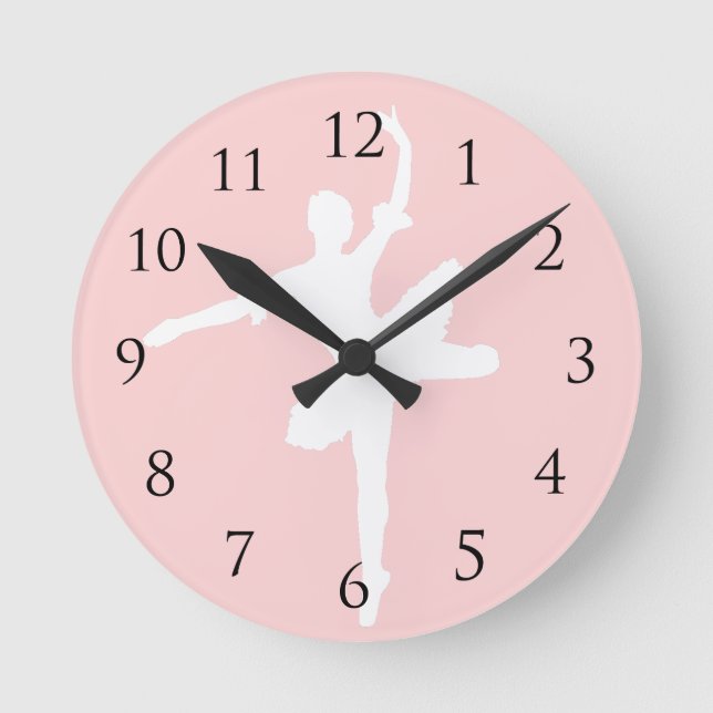 Ballet Wall Click Round Clock (Front)