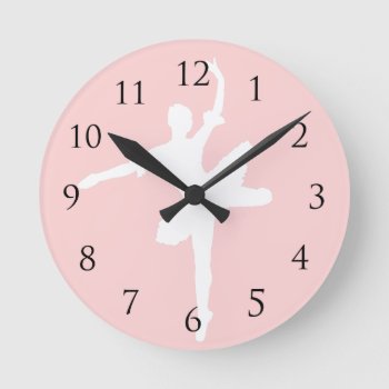 Ballet Wall Click Round Clock by LeSilhouette at Zazzle