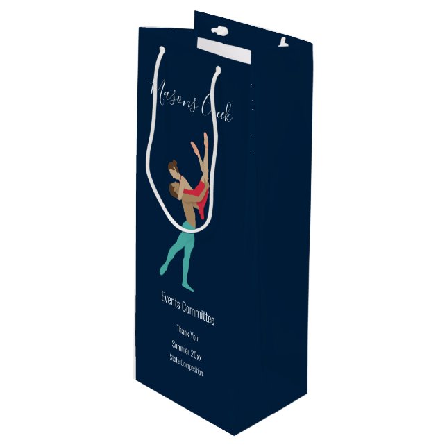 Ballet Wine Gift Bag (Front Angled)