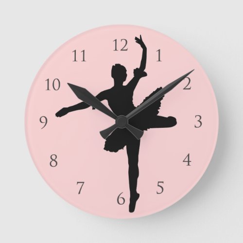 Ballet with Numbers Round Clock