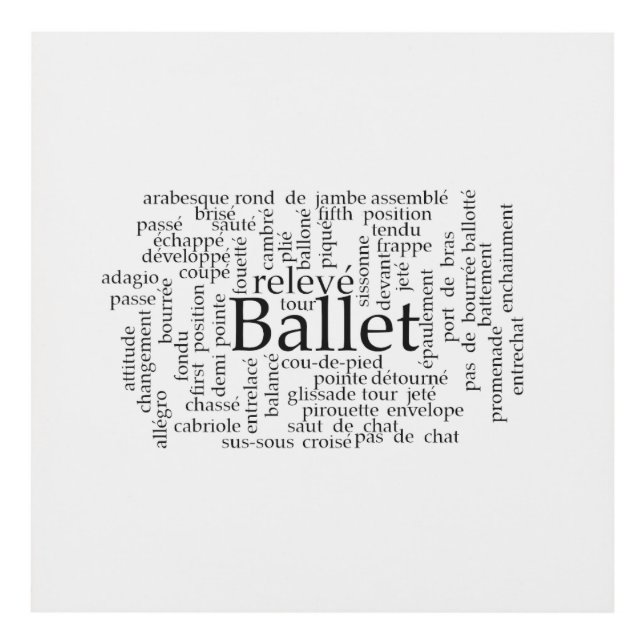 Ballet Word Cloud Panel Wall Art (Front)