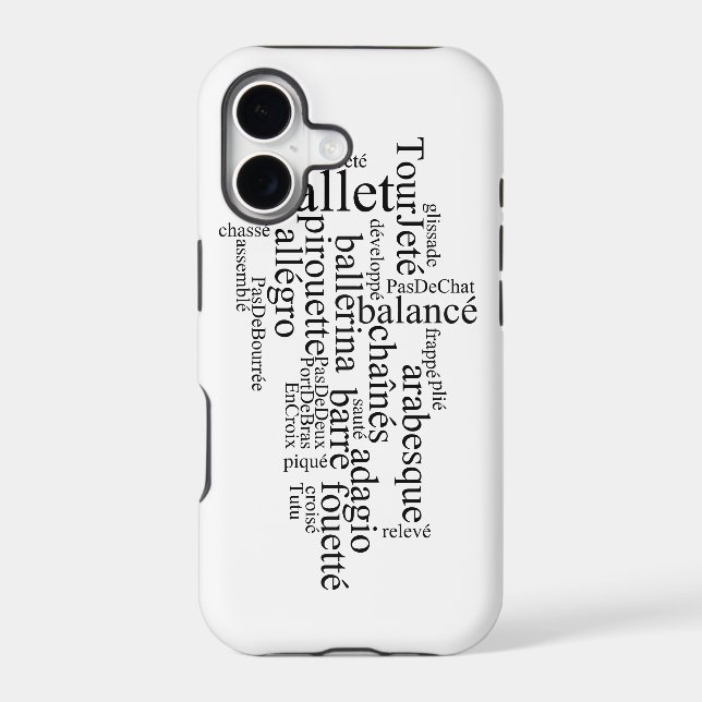 Ballet Word Cloud Phone Case (Back)