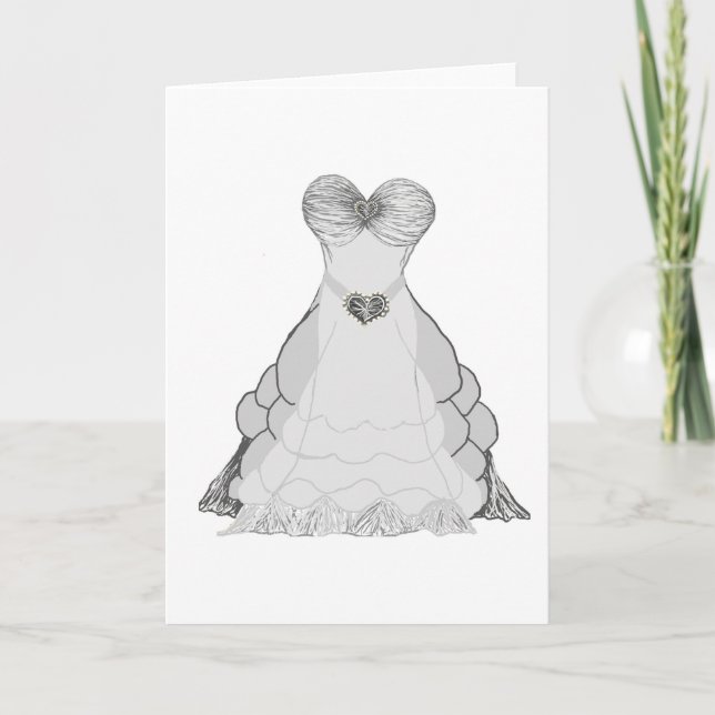Ballgown wedding dress greeting card (Front)