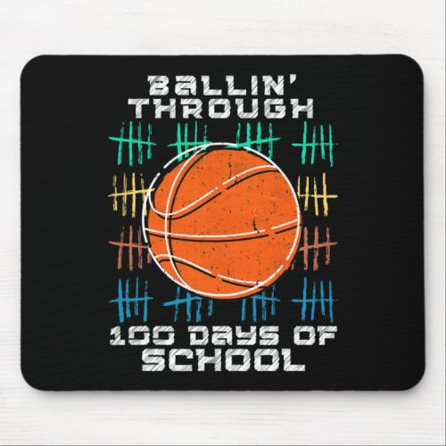 Ballin Through 100 Days Of School 100th Smarter Ba Mouse Pad
