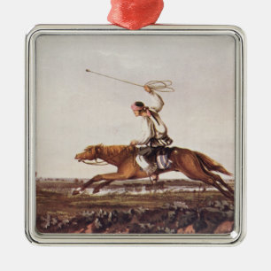 Balling Ostriches Metal Ornament