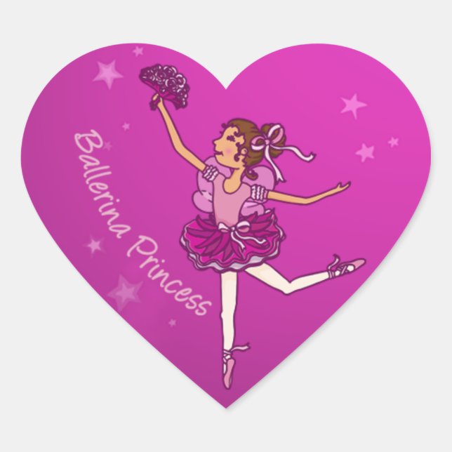 Balllerina cerise pink princess sticker (Front)