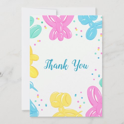 Ballon Baby Shower Thank You Card