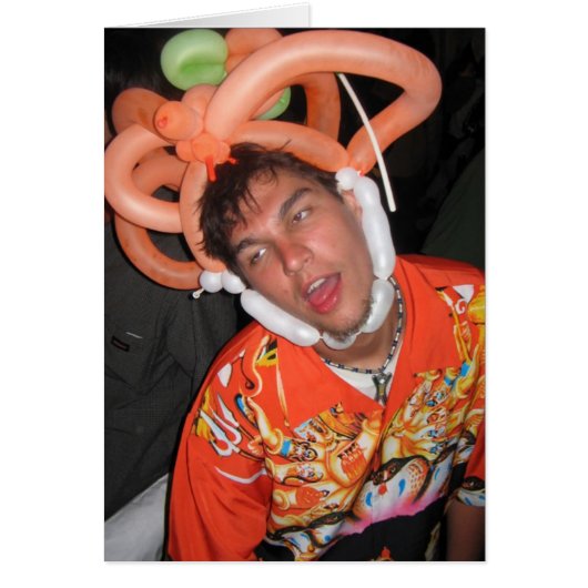Ballon Hat Party Boy Cards (Front)