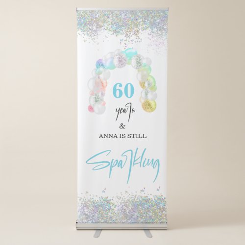  Ballon PERSONALIZE any AGE Birthday Party  Retractable Banner