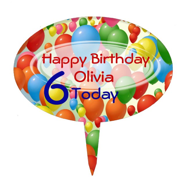 Ballons  ~ Birthday Cake Topper (Front)