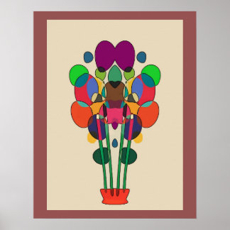 Ballons In A Cup  Abstract Poster