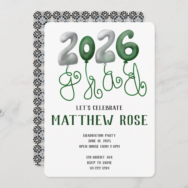 Balloon 2025 Grad Invitation (Front/Back)