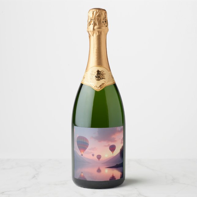 Balloon Adventure Dreams Sparkling Wine Label (Front)