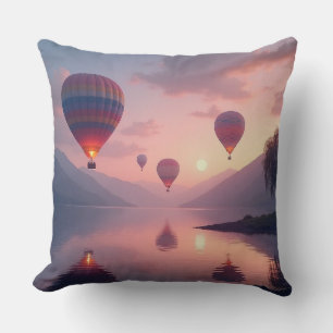 Balloon Adventure Dreams Throw Pillow