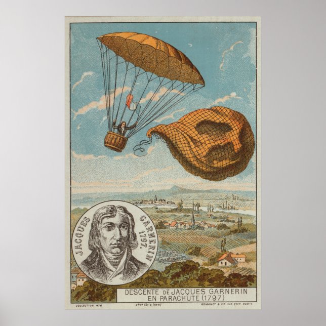 Balloon and parachute 1797 poster (Front)