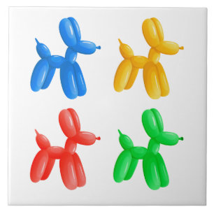 Balloon Animal Color Pattern – Kids & Clown Party  Ceramic Tile