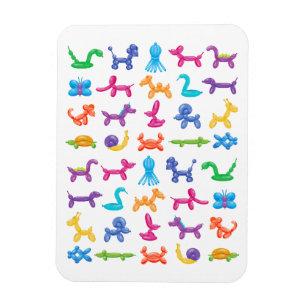 Balloon Animal Color Pattern – Kids & Clown Party Magnet