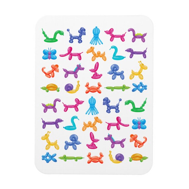 Balloon Animal Color Pattern – Kids & Clown Party  Magnet (Vertical)