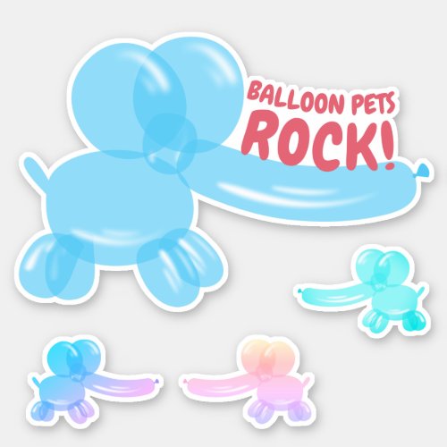 Balloon animal elephant pets rock sticker