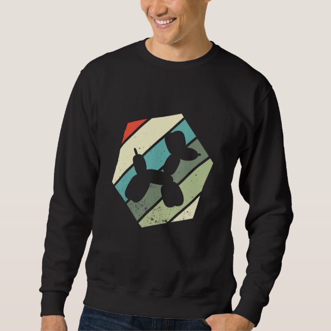 Balloon Animal Hexa Retro Balloon Twisting Balloon Sweatshirt (Front)