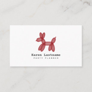 Balloon Animal Party Event Planner Business Card